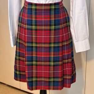 Brooks Brothers Red and Blue Plaid A-Line Skirt